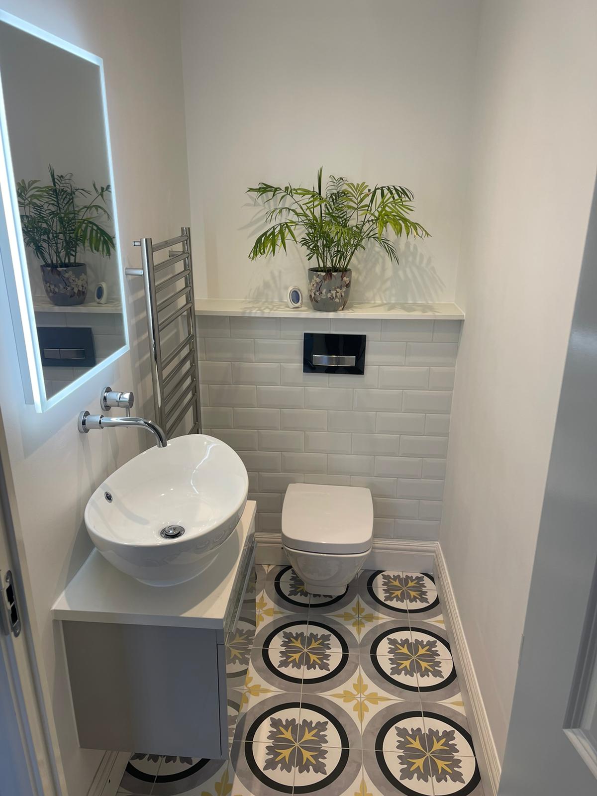 Cloakroom installation progress