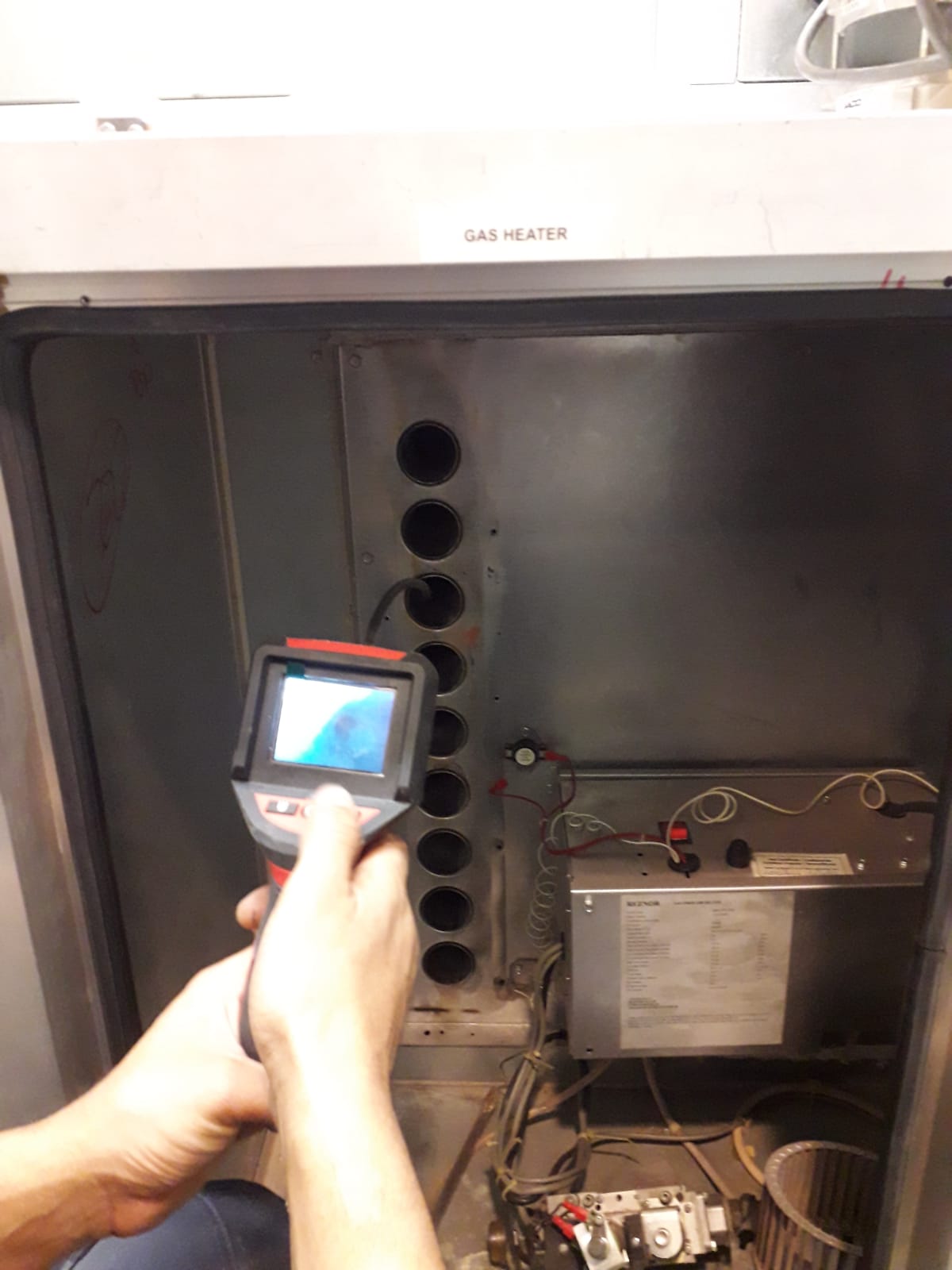 Gas heater thermal inspection