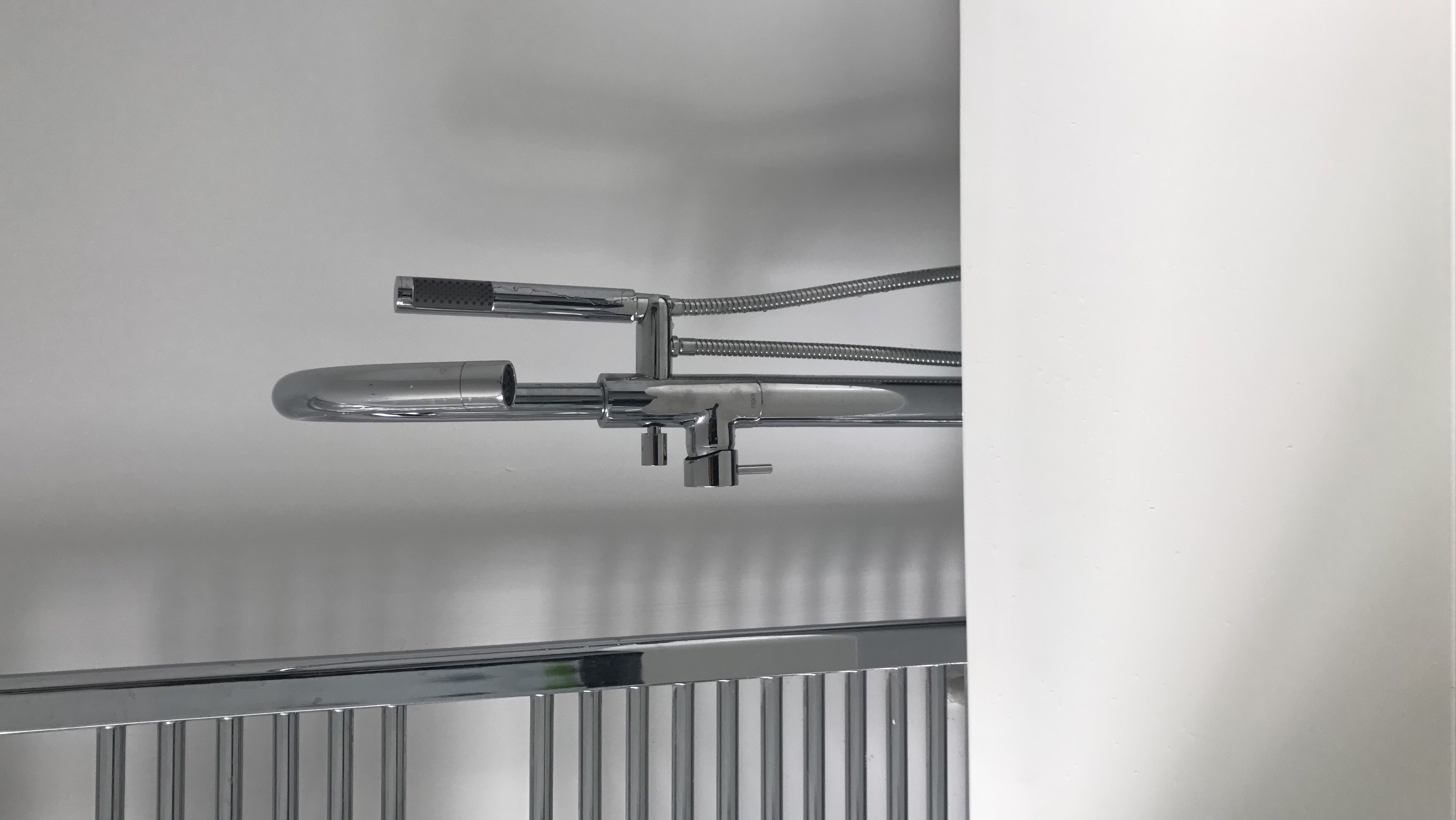 Chrome bathroom fixtures and tap