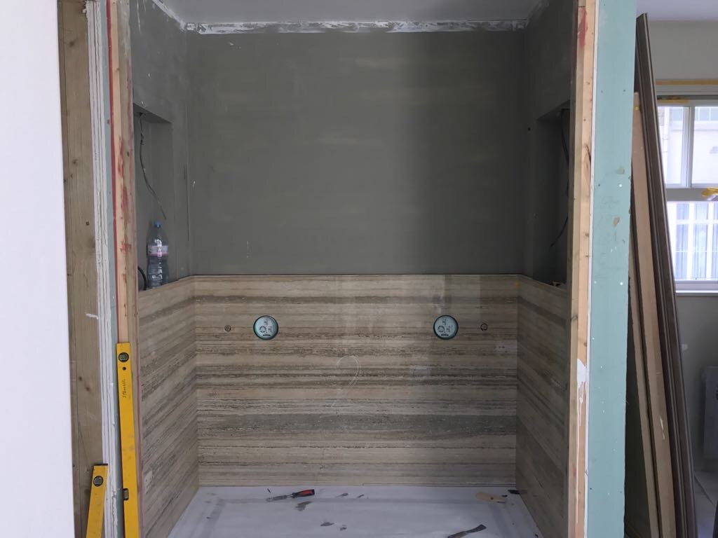 Marble and tile bathroom design